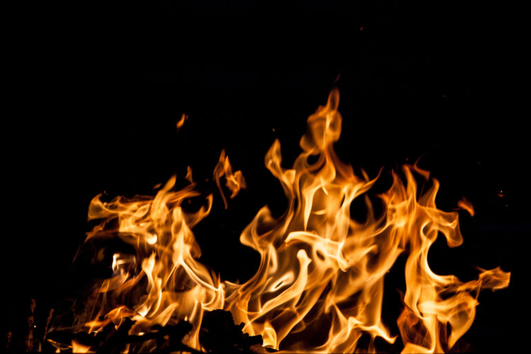 Fire Flames On Black Background